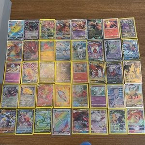 40 ungraded cards. 5 v-max, 5 ex. 3 gx.12 v. 1 v-star.32 full arts.